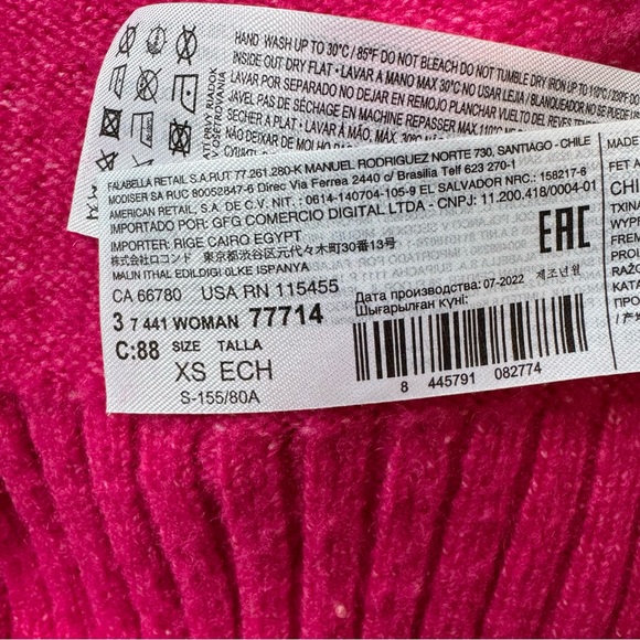 Mango Cranberry Pink Turtleneck Sweater Dress, Oversized XS - Picture 7 of 7